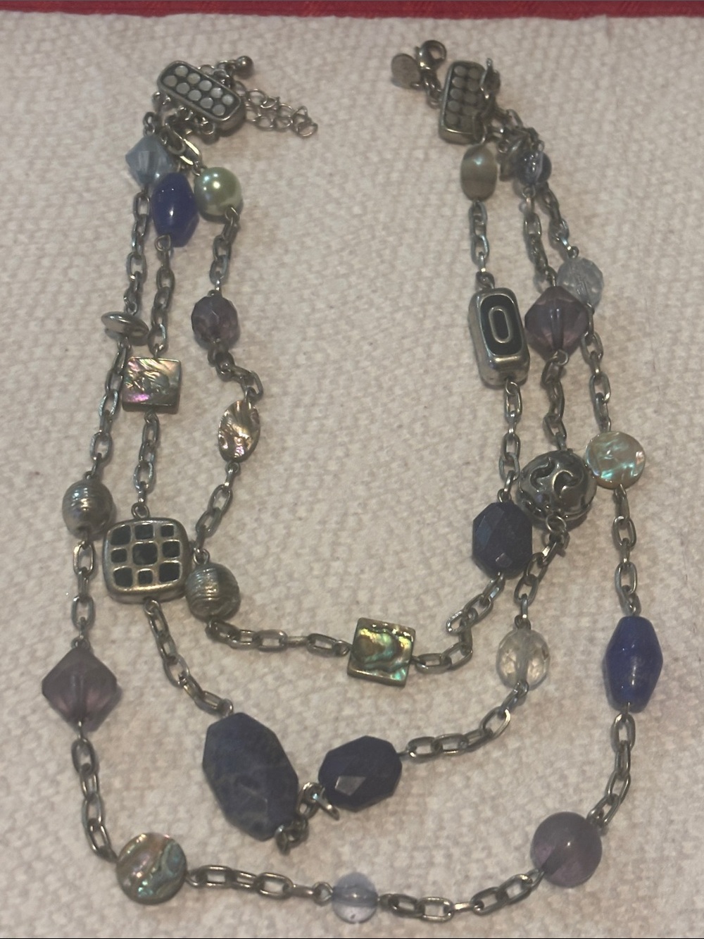 Lia Sophia Multi-Strand Blue and Purple Bead Necklace
